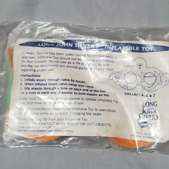 1996 Long John Silvers Inflatable Toy New in Package - Picture 2 of 2